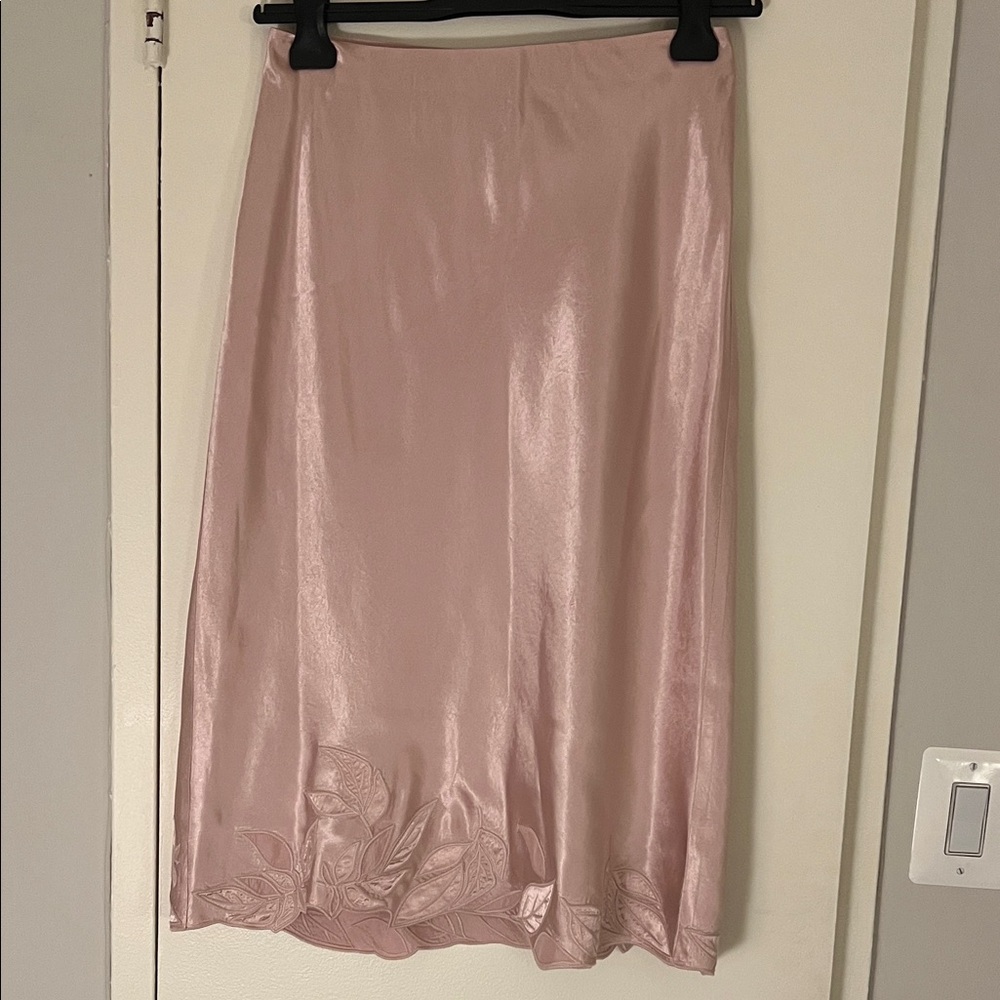 Vince Blush Satin Midi Skirt